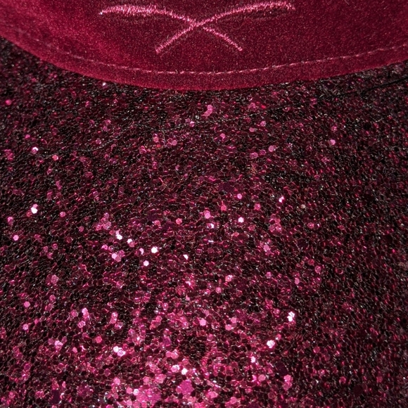 Justice-Tween Brands Burgundy Velvet/Glitter Cap - Picture 6 of 10